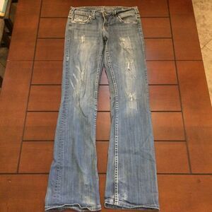 Cowgirl Tuff fearless bling jeans bootcut wide leg 28